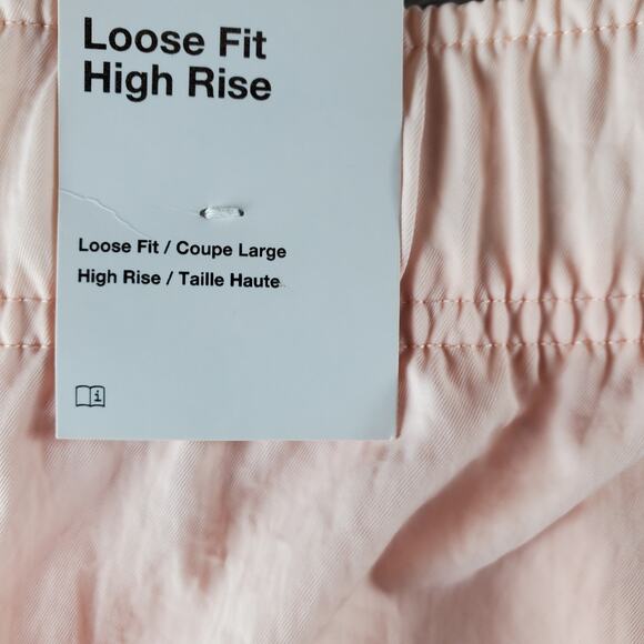 Nike Womens XXL Loose Fit High Rise Swoosh Woven Easy Shorts Pink Pockets New - Picture 3 of 6